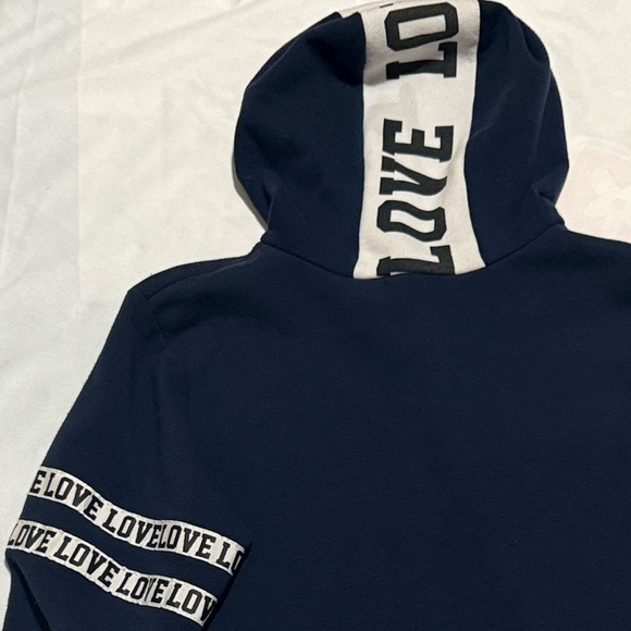 Women’s Large Navy Hoodie with Deep Front Pockets “Love” - Picture 5 of 8